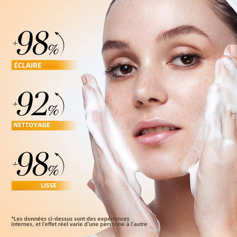 Mousse moussante biologique pour le nettoyage du visage contre l'acné Mousse nettoyante en profondeur exfoliante à bulles avec brosse Coréen Naturel