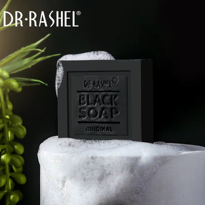 Dr.Rashel Nettoyage en profondeur au charbon de bois pour le visage Savon noir Contrôle de l'huile Acné Serrer les pores Savon blanchissant